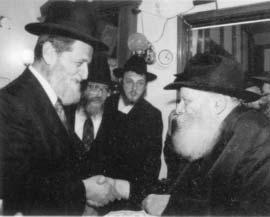 The Nazir s son, Reb Shor Yashuv HaKohen, shaking hands with the Rebbe your pardon for not having answered your question about the Priestly Blessing in the Holy Land [until now], but I am undecided