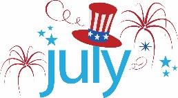 July-August 2017 Page 3 Calendar of Events Bible Study, Thursdays, 10 a.m. Communion, first Sunday each month Sun., July 2 Worship, 10:30 a.m. COMMUNION Tues., July 4 Have a Happy Fourth! Mon.
