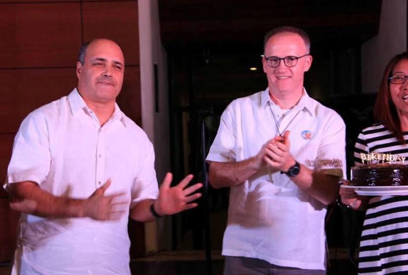50-50 Two of our Verbum Dei priests, Filipe Vaz Pardal and James McTavish, had a joint fundraising 50th birthday celebration on November 5.