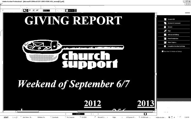 RI. Just pick up a donation envelope at the entrance of the church and drop it into the collection basket next weekend!
