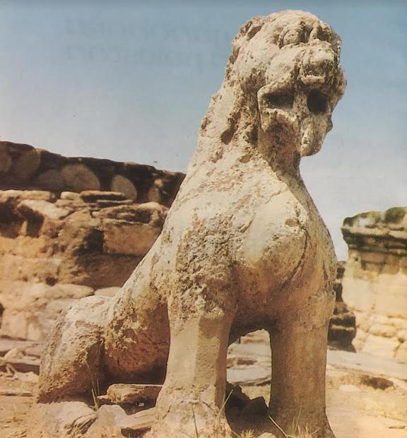 A Stone Lion Guard near the