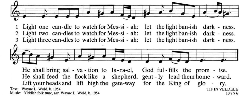 Hymn Light One Candle to Watch for Messiah tif in veldele Soloist: God of Joy, through