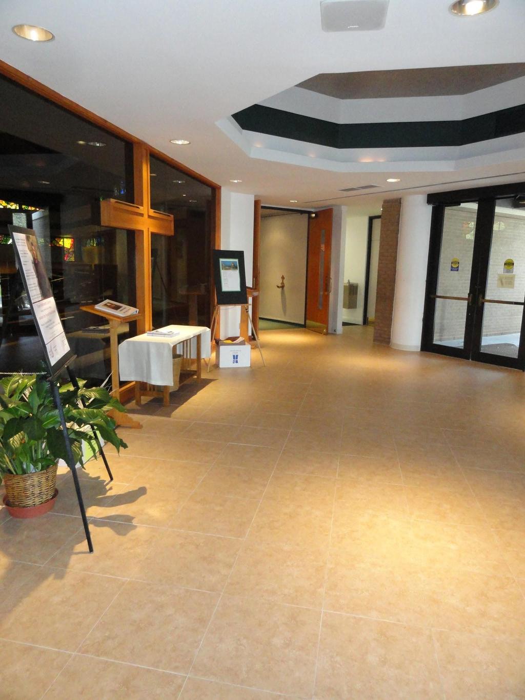 Narthex --entrance or lobby area, located at the