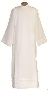 Vestments Alb - a long white vestment worn by altar servers,