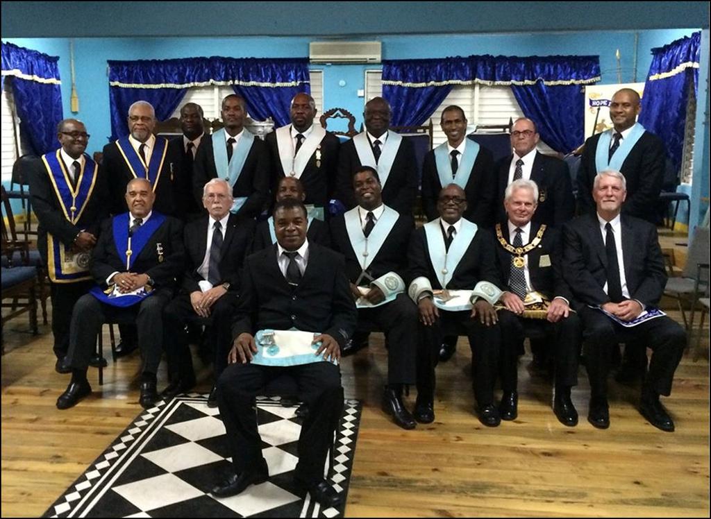 The Lodge was stepped up to the Fellow Craft Degree and the candidate for the Master Mason Degree brought into the Lodge and examined.