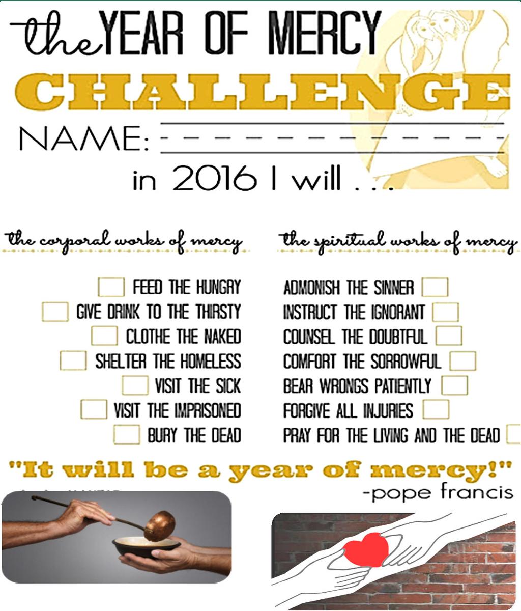 WE ARE ON OUR WAY TO THE 2ND HALF OF THE YEAR OF MERCY! Can you associate a Work of Mercy to the Saints below? 1.