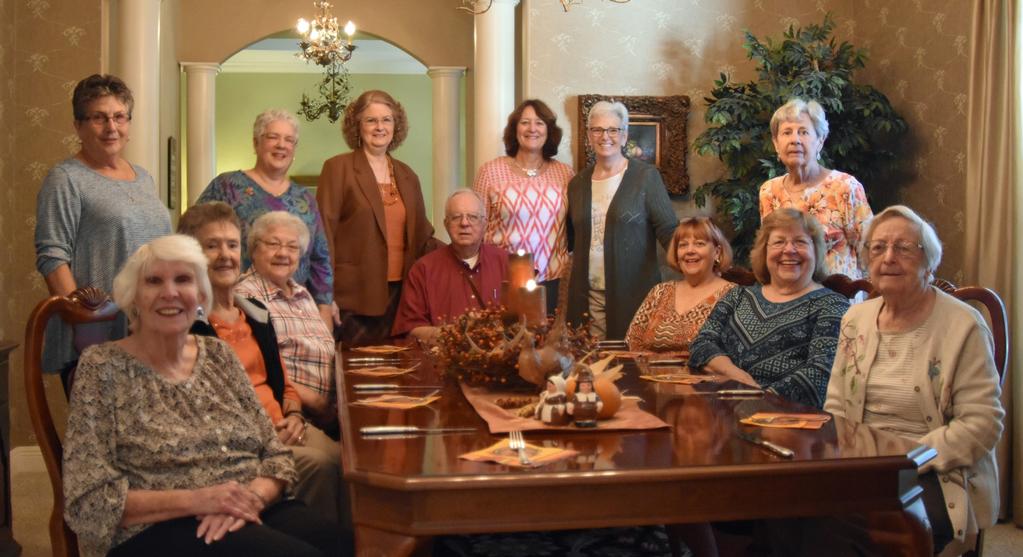 Around the table from the left: June, Joan, Denise, Sandy, Sharren, Jane, Jim, Donna, Paula, Cindy, Linda, Becky, and Helen.