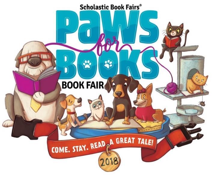 The book fair is open daily March 5-9 from 8-4 PM ------------------------------------ Furry Friends Family Night - March 9 @ 6:00 PM and the Book Fair will be open after this event until 9 PM VISIT