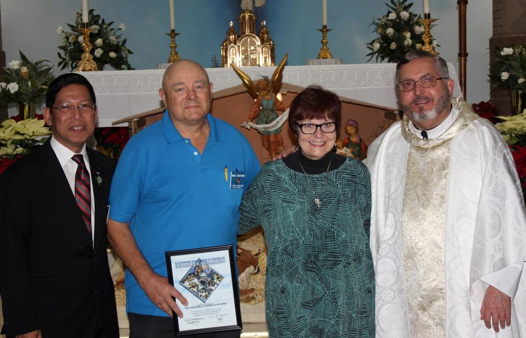 Michael & Debra Stafford January, 2019 February, 2019 March, 2019 April, 2019 May, 2019 June, 2019 Year 2018-19 Grand Knight Cesar Mascardo presented Knight of the Month for December at the 8 AM Mass