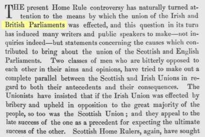 British Parliaments? John Downie, How the Scottish Union was Effected, Scottish Review, 20 (July 1892), p. 163.