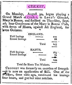 Cricket The Times 1666 (4