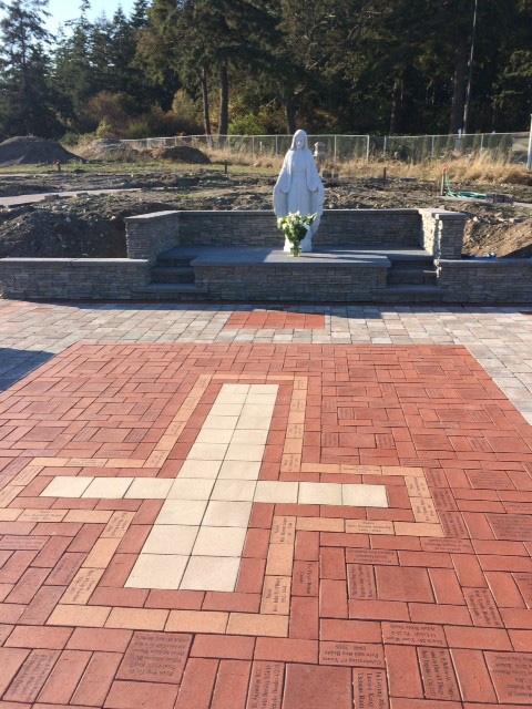 The Mary Plaza is complete, the benches have all been placed and the Stations of the Cross will be set within the next couple of months.
