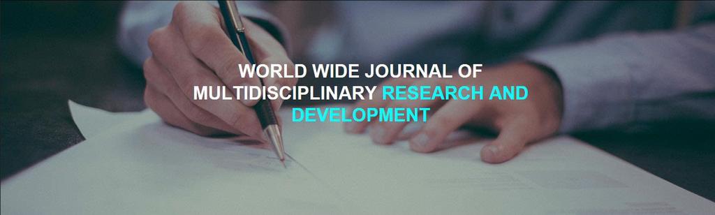 WWJMRD 207; 3(9): 79-83 www.wwjmrd.com International Journal Peer Reviewed Journal Refereed Journal Indexed Journal UGC Approved Journal Impact Factor MJIF: 4.