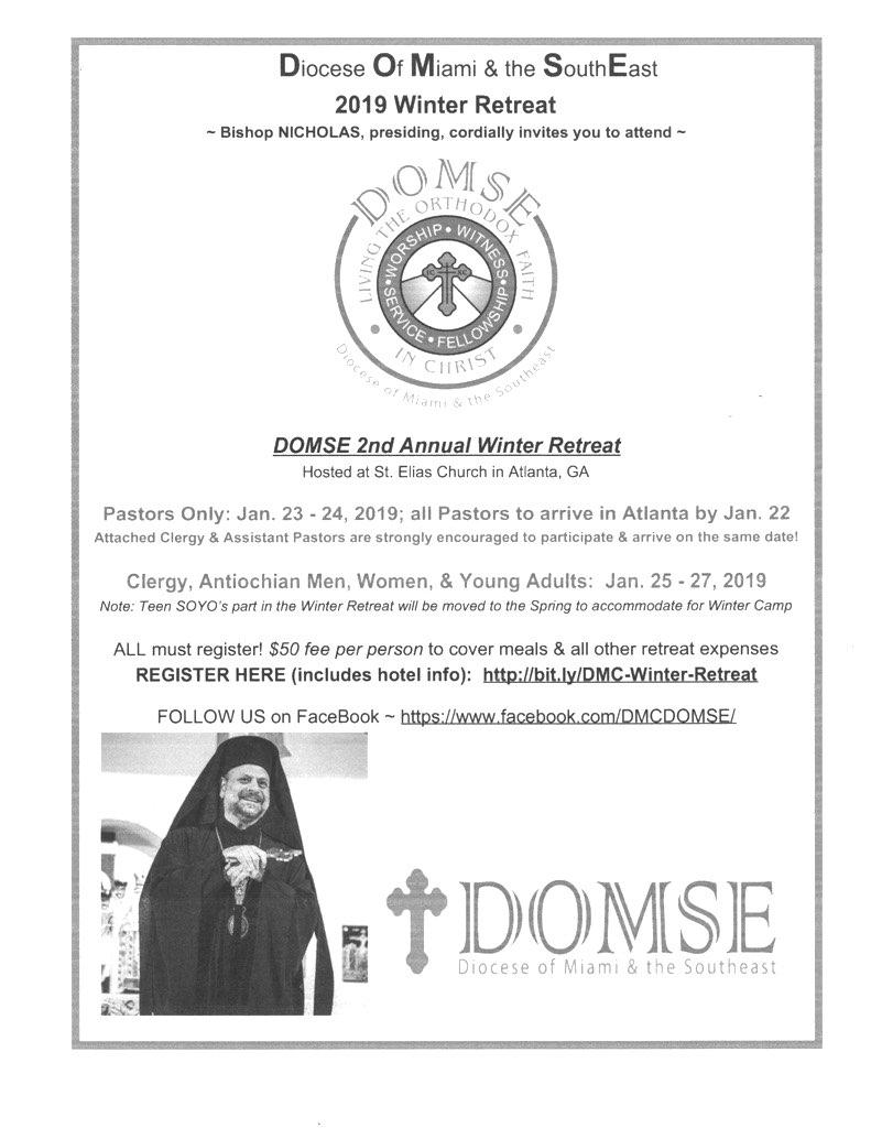 INTERESTED IN ATTENDING? See Fr. David, Sisters of St.