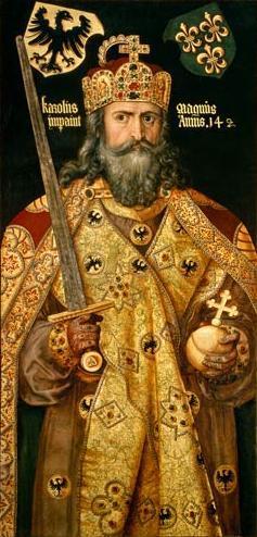 Known as the Father of Europe. Charlemagne His grandfather Charles the Hammer defeated the Muslims who were advancing from Spain in 732.