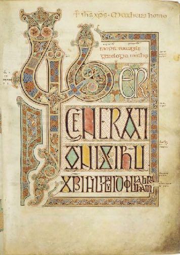 The Lindisfarne Gospels Initial capitals introduced the text and