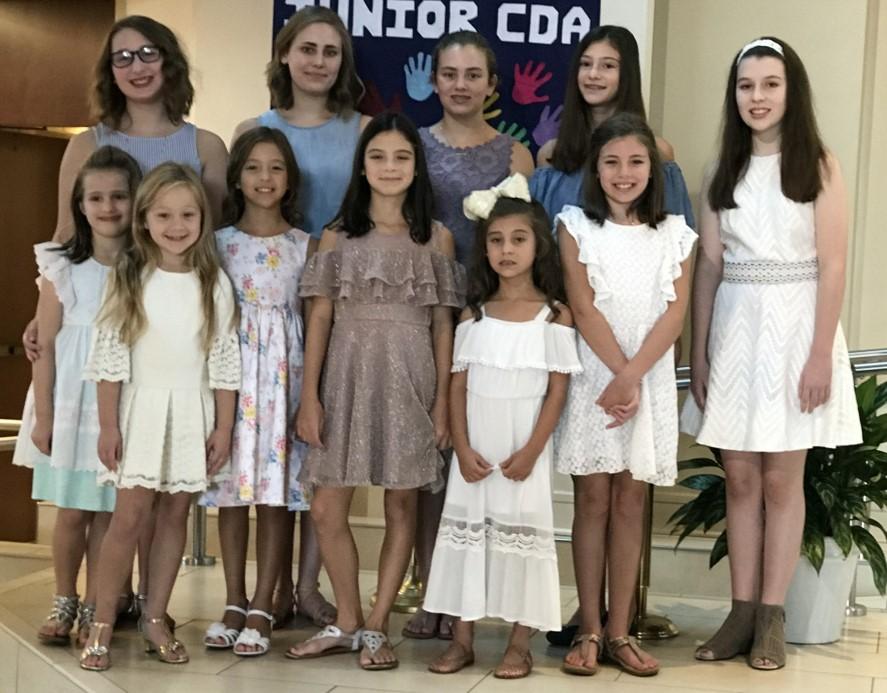 On August 25, 2018, JCDA Court Regina Coeli #2063-Baton Rouge was installed at St. Jude Church with 13 new members including three sets of three sisters.