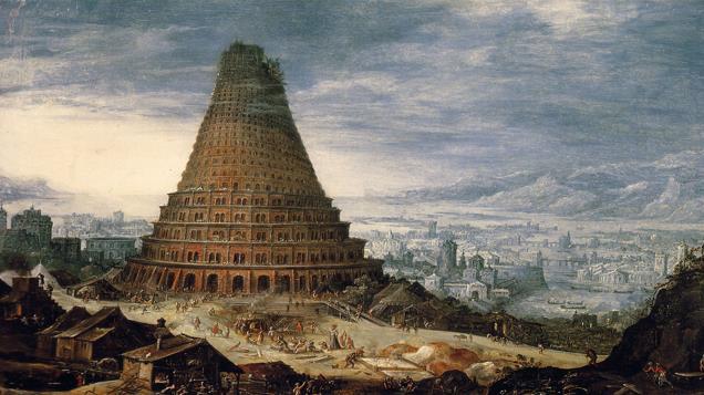 Picture Christianity and Secularism as two biblical cities Jerusalem and Babel/Babylon.