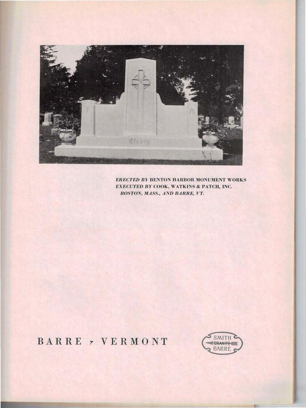 (fl(',llt ERECTED Bl' BENTON HARBOR MONUMENT WORKS EXECUTED BY
