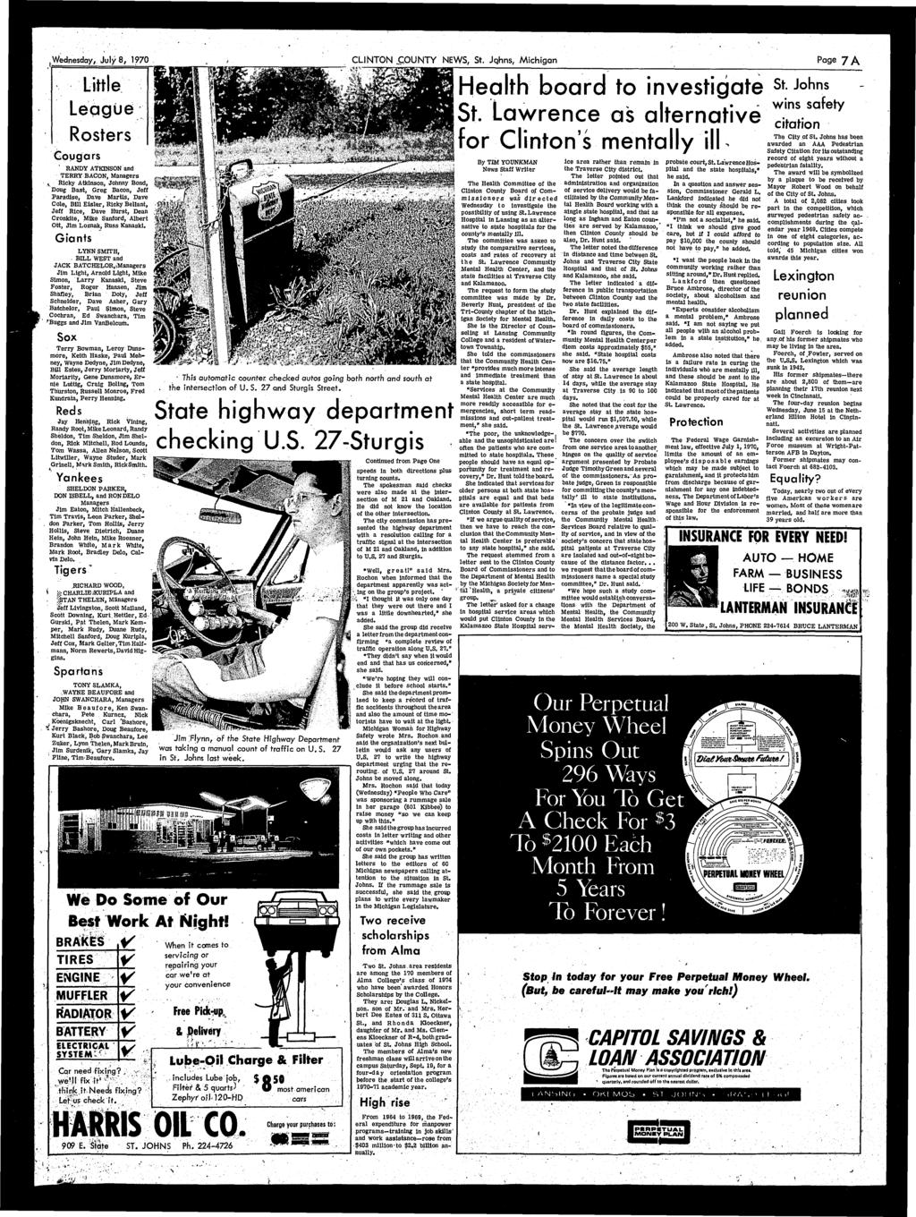 fwednesday, July, 970 CLINTON COUNTY NEWS, St.