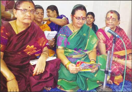 Nagar) celebrated its 40 th anniversary on Aug. 18. 15 of its members chanted Lalitha Sahasranaamam in Muthumariamman Temple (Kamarajar Colony, T. Nagar) to commemorate the occasion.