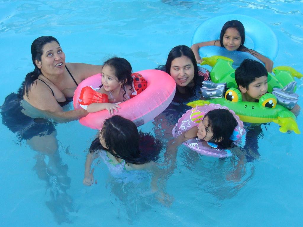 The Pala families love to go swimming at the Welk Resort.