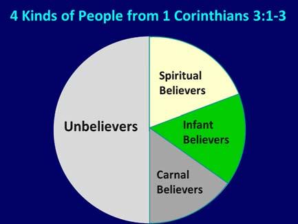 1 Corinthians 3:1 3 (NKJV) 1 And I, brethren, could not speak to you as to spiritual people but as to carnal, as to babes in Christ.