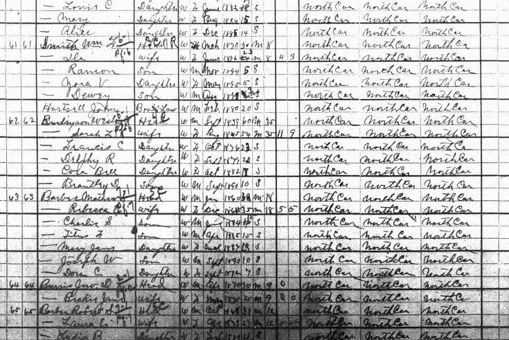 1900 Census showing John Wesley's family, written in the hand of his Son, James Vespasian Burleson On December 4, 1920 John Wesley Burleson filed his last will and testament at the Stanly County