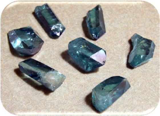 Aqua Aura Aqua Aura - Aqua Aura crystals enhance communication; calming, relaxing, deepen our connection with the Spiritual realm, and aid in Psychic protection; assists with fulfilling life s