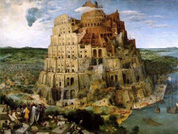 Tower of Babel Ziggurat = mountain peak gods lived in