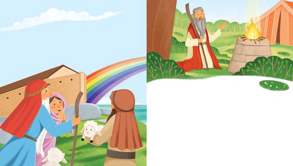 The Rainbow of God s Promise Genesis 8:20 9:17 The flood was over. Every living thing on earth was killed. Only the animals and people in the ark came through alive. Noah knew what he should do first.