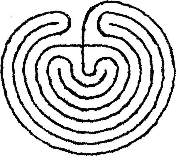 Labyrinths...can be thought of as symbolic forms of pilgrimage; people can walk the path, ascending toward salvation or enlightenment.