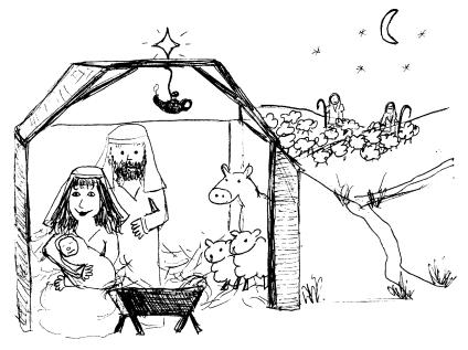 Christmas - Jesus Birth Luke 2:1, 4-14 7 And she gave birth to her firstborn son; and she wrapped Him in cloths, and laid Him in a manger, because there was no room for them in the inn.