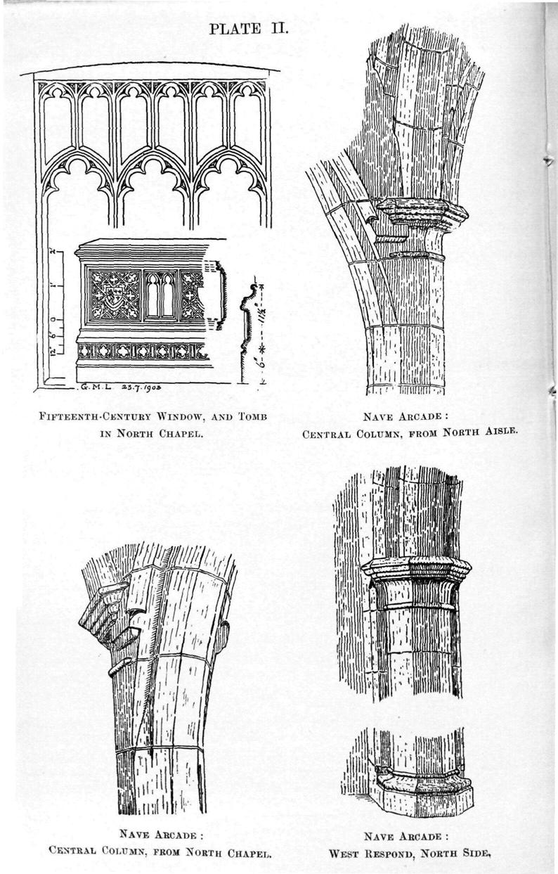 PLATE II. 7 1 FIFTEENTH-CENTURY WINDOW, AND TOMB IN NORTH CHAPEL.