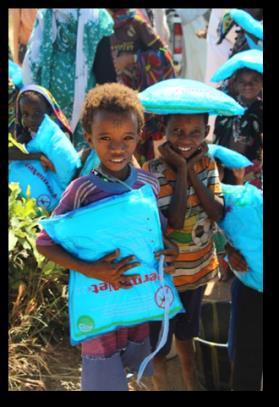 Your donation went towards the purchase and distribution of these mosquito nets in Chad.