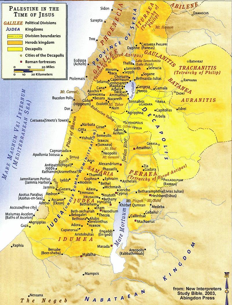 Roman Governance in Palestine During Jesus Life and Ministry Jesus life and ministry: Grew up (Nazareth) and preached in Galilee area, under the rule of Herod Antipas (4 BC -39 AD) Sometimes visited