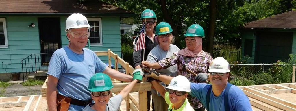 by Larry Ziniel After a rainy month of June, the Hilliard Adopt-A-House crew kicked it into high gear and the framing of the Saleh family s house on nearby Genesee Avenue is just about complete.