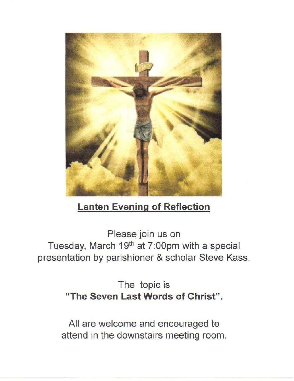 Steven Kass to Present Third Reflection Program Steven Kass, Adjunct Instructor of Pastoral Theology at