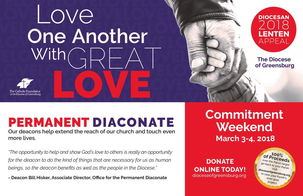 pastoral needs of our people. The theme for this year s Appeal is Love One Another with GREAT LOVE.
