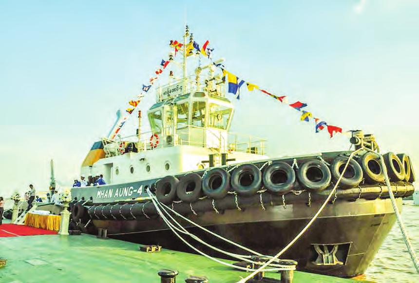 6 MPA gets 3000-HP tugboat New 300-HP tugboat docks at Health Jetty in Yangon.