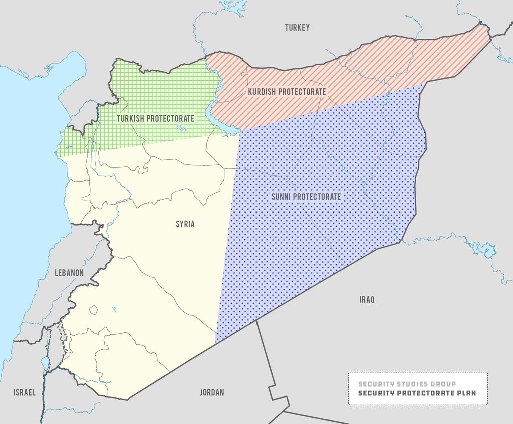 The Protectorate The proposed Sunni, Kurdish & Turkish protectorates are outlined roughly on this map. Specific boundaries and responsibilities need to be worked out in negotiations.