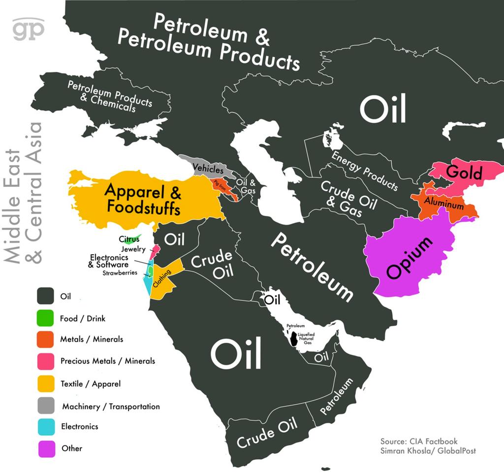 Natural Resources The Middle East is an area of the world rich in some of the worlds most valuable assets.