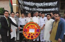 A team of the Institute of Chartered Accountants of Bangladesh (ICAB) placed floral wreaths at Central Shaheed Minar in observance of International Mother Language Day and Language Martyr Day on