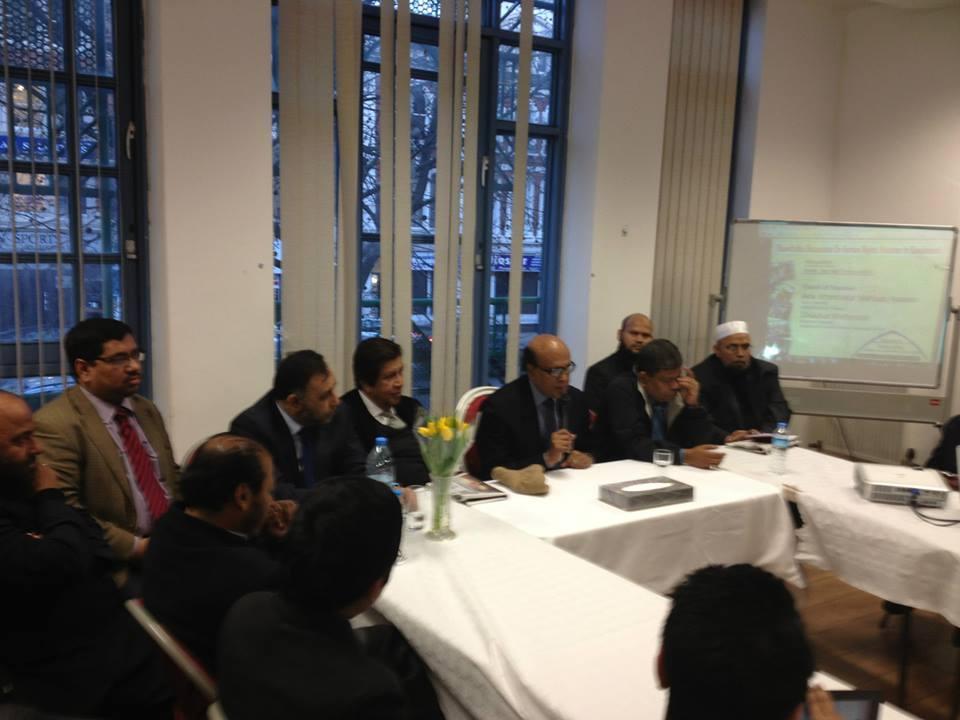 Barrister Nazir Ahmed (second from the left with red tie) at a seminar with Advocate Khondker Mahbub Hossain, Chairman of Bangladesh Bar Council and former President of the
