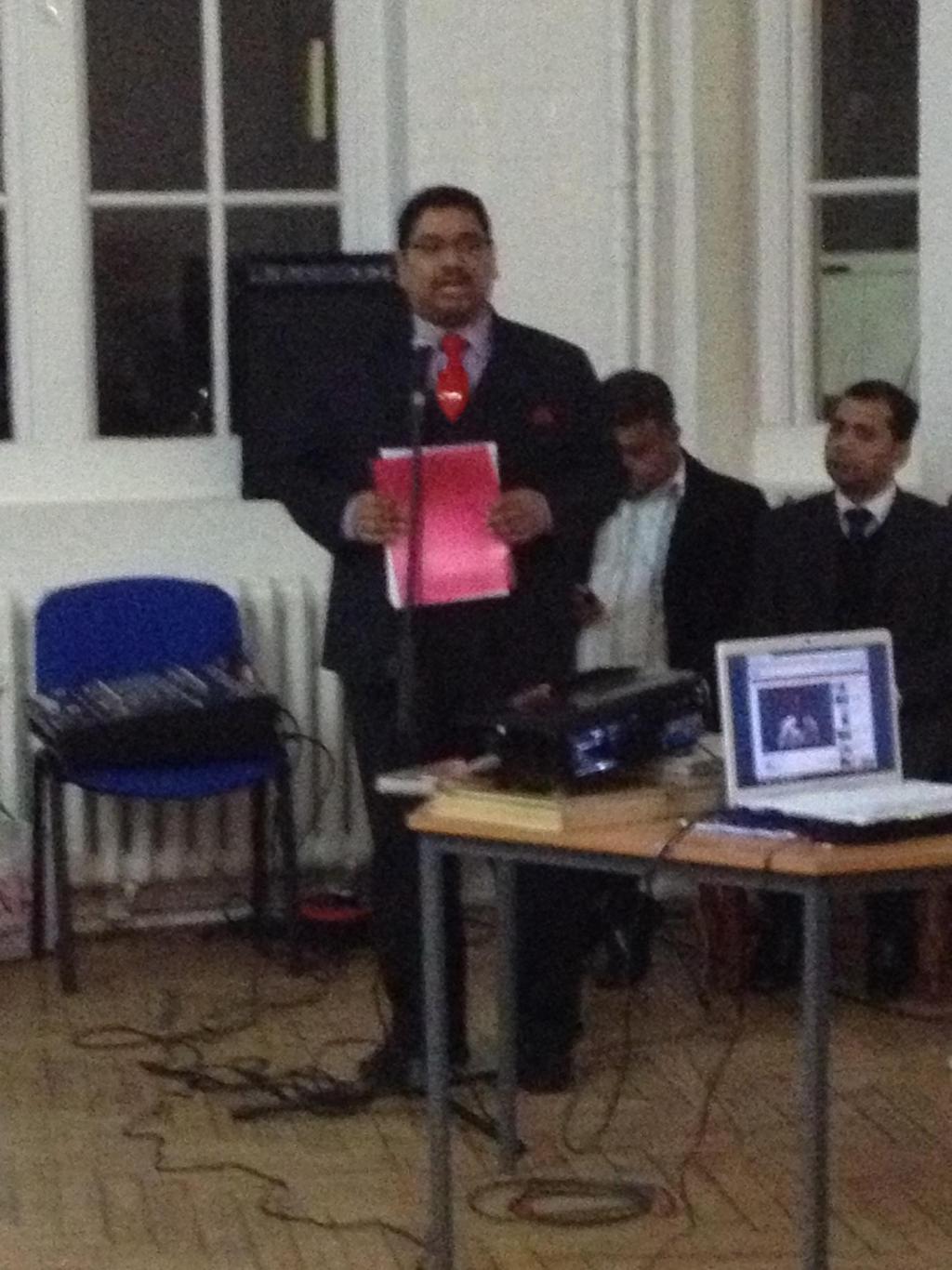 Barrister Nazir Ahmed addressing as a Keynote Speaker in a video/tele