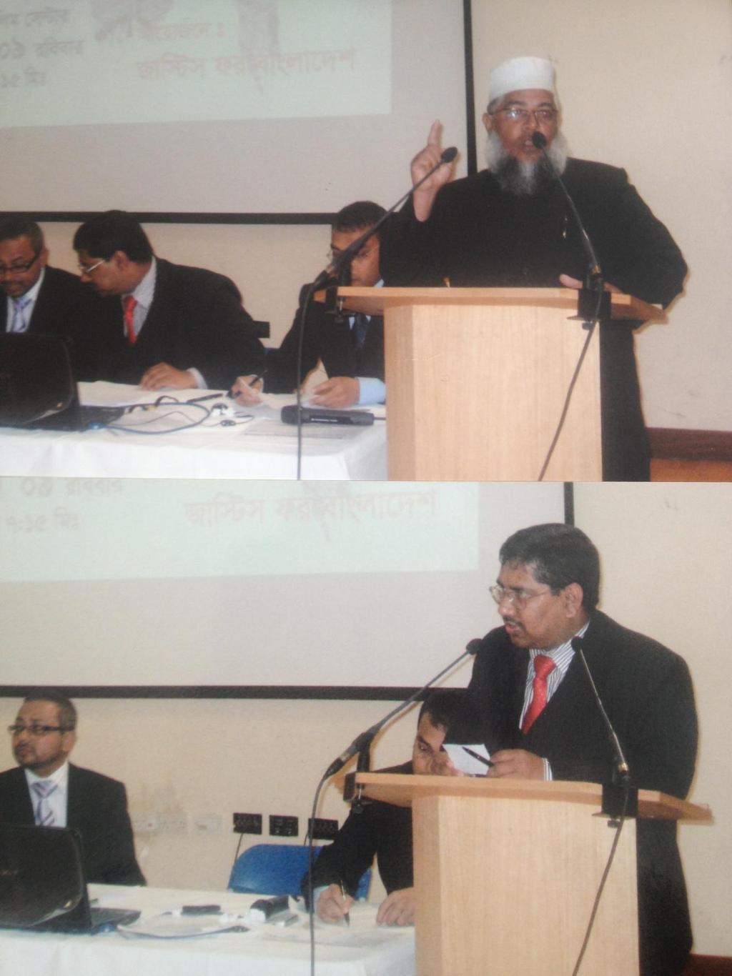 Barrister Nazir Ahmed chairing the first mass protest meeting held in London against