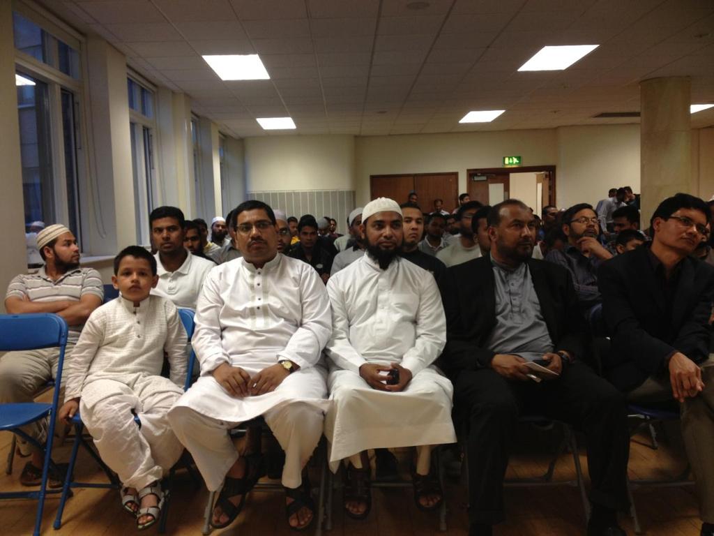 Barrister Nazir Ahmed (second from the left at the first row) at a huge Eid Reunion gathering