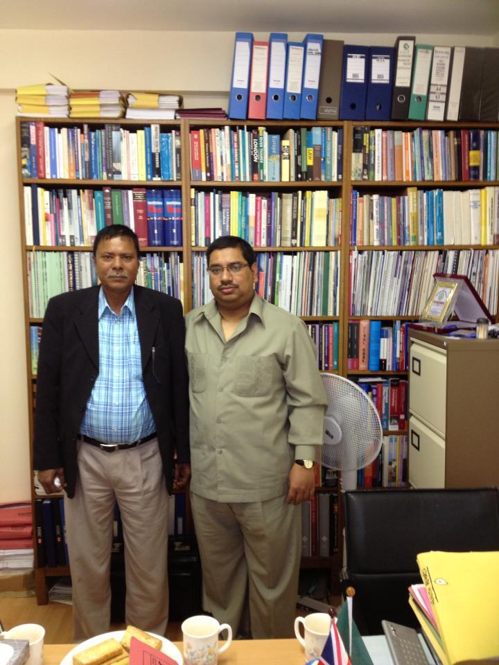 Barrister Nazir Ahmed (right) at his Chamber with his elected local Chairman