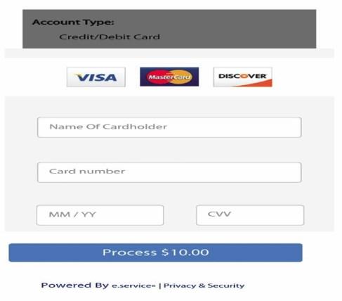 Click on the link and enter your cardholder name and credit or debit card information.