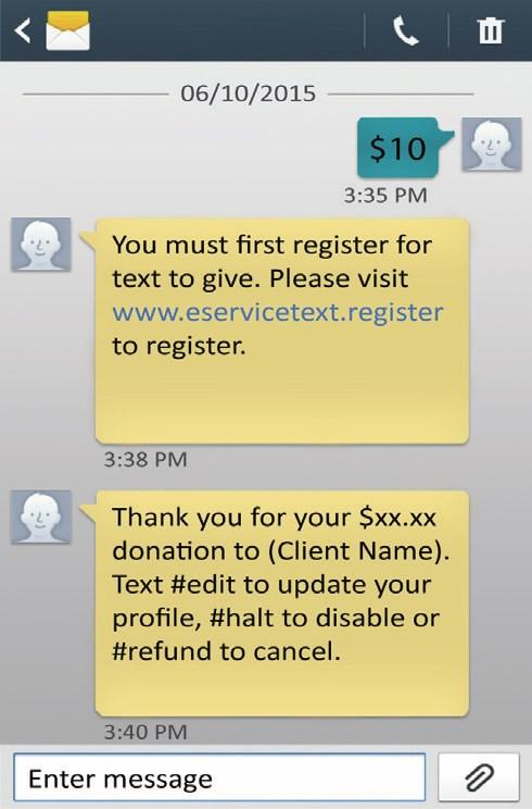 For future giving, simply send a text with the amount you wish to give, and it will process automatically!